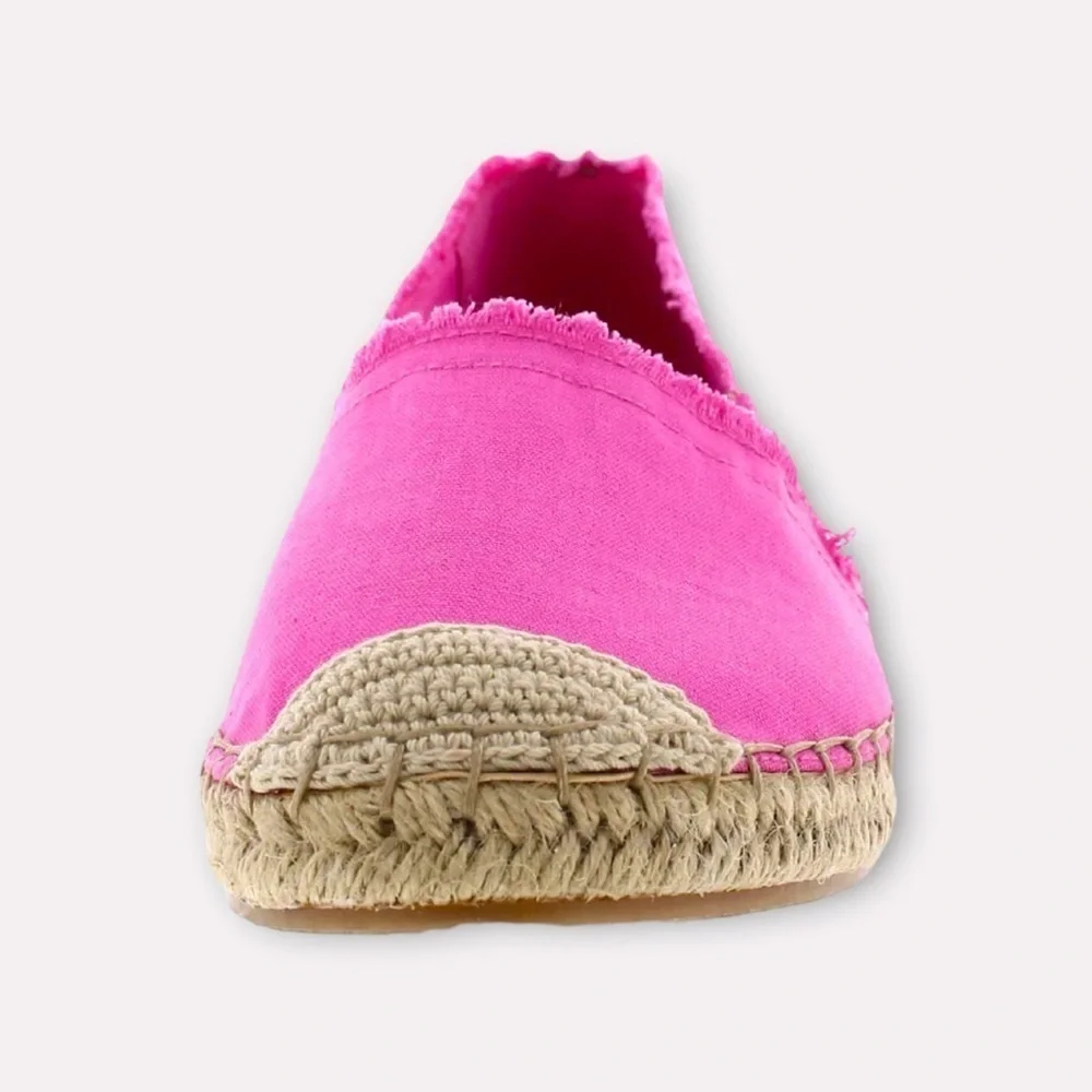 Fuchsia Canvas Espadrilles | Nine West Slip-On Flats | Size 5 | Cruise